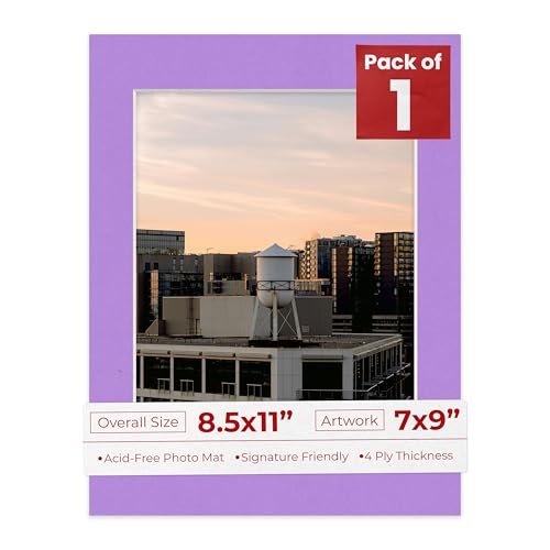 8.5x11 Mat Bevel Cut for 7x9 Photos