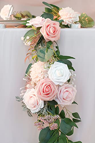 Artificial Flowers 25pcs Real Looking Blush Ombre Colors Foam Fake Roses with Stems for DIY Wedding Bouquets Bridal Shower Pink Centerpieces Floral Arrangements Party Tables Home Decorations (25 Count)