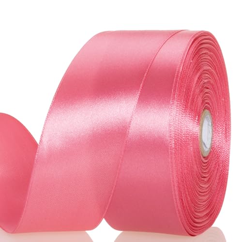 1 1 2 Inch Brink Pink Solid Satin Ribbon for Gift Wrapping
