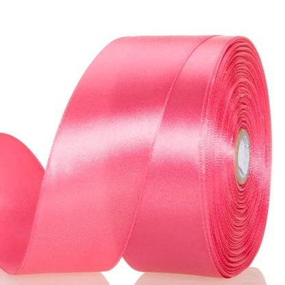 1 1 2 Inch Brink Pink Solid Satin Ribbon for Gift Wrapping