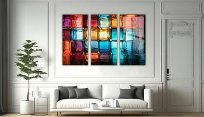 Magical Light Play and Stunning Colors Tempered Glass Wall Art Painting for Living Room