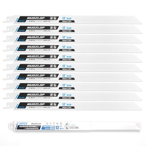 10Pack 12inch 18TPI Metal Reciprocating Saw Blades Set (10 Count)