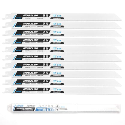 10Pack 12inch 18TPI Metal Reciprocating Saw Blades Set (10 Count)