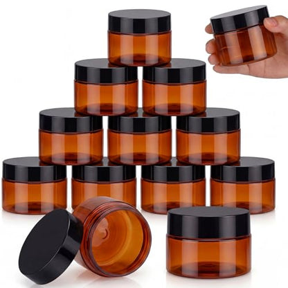 12 Pack 4 oz Plastic Container Jars with Lids Round Clear Travel Cosmetic Container Slime Jars for Toiletries (12 Count)