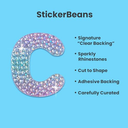 Sparkly Rhinestone Alphabet Letter Sticker C