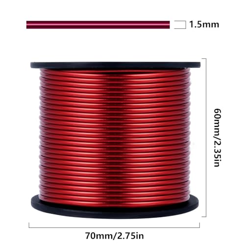 75FT 16 Gauge Bendable Red Aluminum Craft Wire for Jewelry Making Craft (75 Foot)
