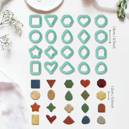 20pcs Basic Shape Geometric Clay Cutters (20 Count)