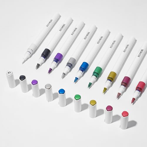 ROSYMENG 9 Color Acrylic Paint Pens (9 Count)