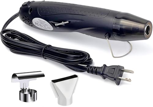 Mini Heat Gun + Reflector Nozzles Kit 350W Fast Heat Hot Air Gun Overload Protection 2 Temp Setting 392°F