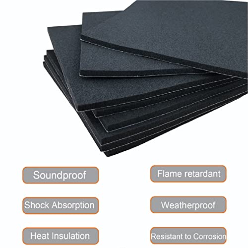 Adhesive Foam Padding 8 Pieces 6"x6"x1