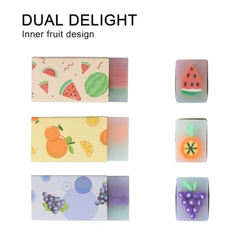 18Pcs Cute Fruit Erasers for Kids Bulk (18 Count)