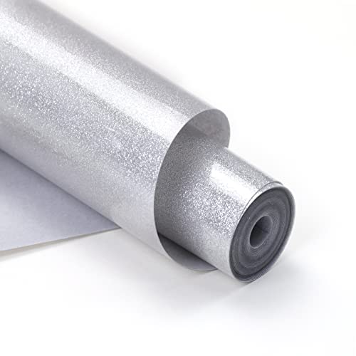 Glitter HTV 12" x 10ft Silver Glitter HTV Heat Transfer Vinyl