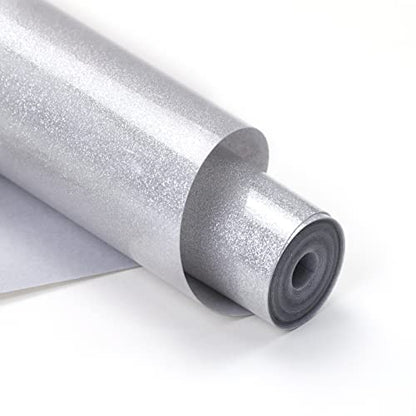Glitter HTV 12" x 10ft Silver Glitter HTV Heat Transfer Vinyl