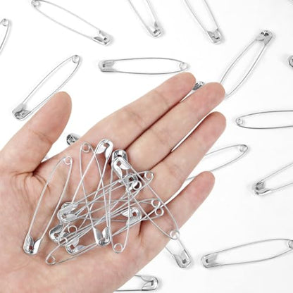 100 Pack Silver Safety Pins Assorted