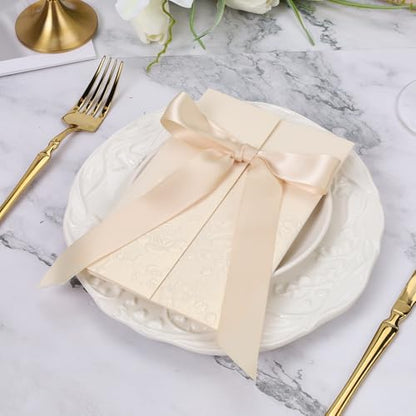 Nude Satin Ribbon 1 Inch 25 Yards Double Faced Silk Ribbon for Flower Bouquet Crafts Gift Wrapping Wedding Party Decoration