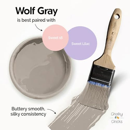 Wolf Gray 4 Fl Oz Chalk Paint for Furniture All in One