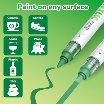 12 Green Dual Tip Acrylic Paint Markers (12 Count)