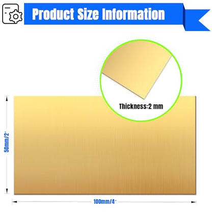 Brass Sheet 2" x 4" 2mm Thick