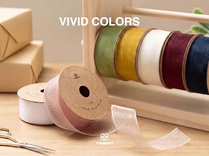 Burgundy Organza Ribbon 1" x 30 Yd Sheer Gift Wrapping Ribbon (3 Count)