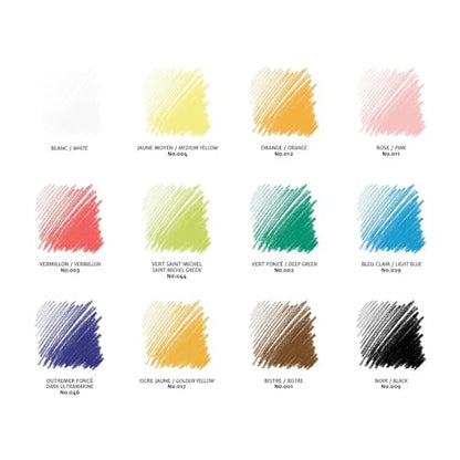 12 Count Assorted Carrés Crayons Set