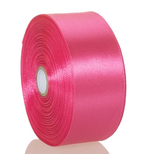 1 1 2 Inch Rose Red Solid Satin Ribbon for Gift Wrapping