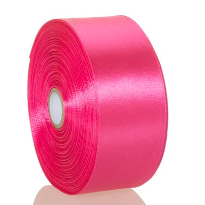 1 1 2 Inch Rose Red Solid Satin Ribbon for Gift Wrapping
