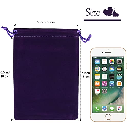 20pcs Velvet Bags 5x7 in for Jewelry Gift Packaging (20 Count)