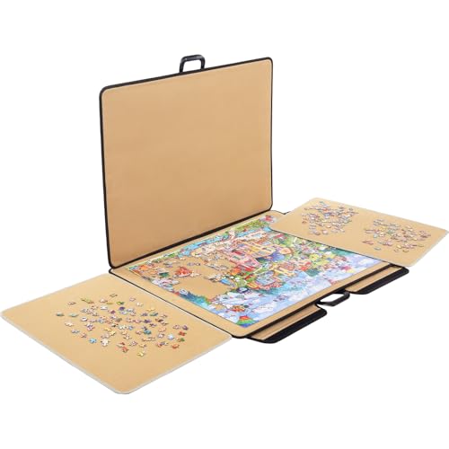 1000 Piece Portable Jigsaw Puzzle Board with Cover for Adults (1000 Count)