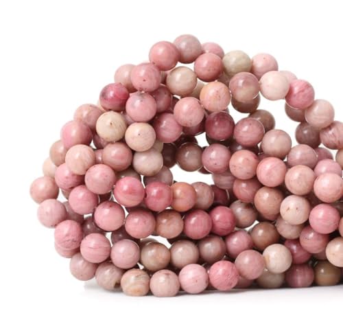 70pcs Adabele Natural Pink Rhodonite Gemstone 10mm Round Beads (72 Count)