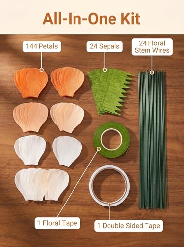 Crepe Paper Flower DIY Making Kit (24 Count)