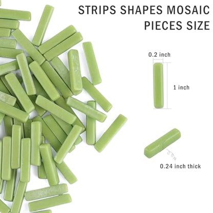 Green Mosaic Tiles for Crafts Bulk (5.29 Ounce)