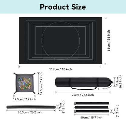 46” x 26” Puzzle Mat with Drawstring Storage Bag Up to 1500 Pieces (1500 Count)