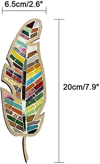 TATREBCRE DIY Mosaic Kit for Adults– Feather, Bird, Cat & Heart Designs – Christmas Gift Arts and Crafts Kit with Grout & Tools – Easy Mosaic Craft for Beginners (Colorful Feathers)