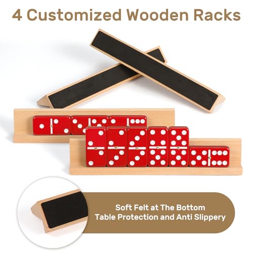 Jumbo Dominos Set for Adults with 4 Wooden Racks