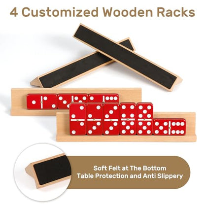 Jumbo Dominos Set for Adults with 4 Wooden Racks