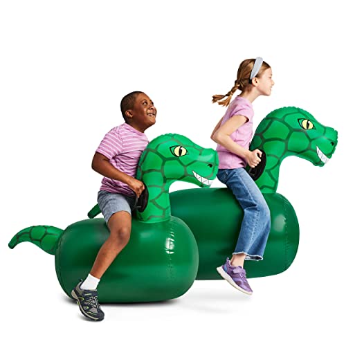 Hop N Go Inflatable Dino Riding Bouncy Hopping Toys for Kids Ages 5+