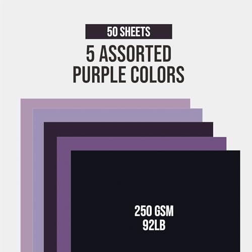 Purple Cardstock Paper 8.5x11 50 Sheets