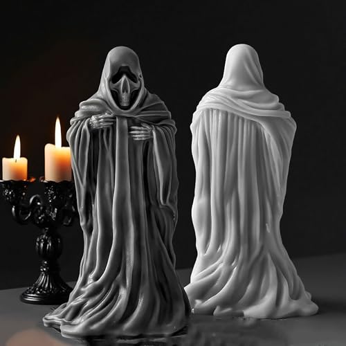 Ghost Skull Man Cylinder Candle & Resin Mold