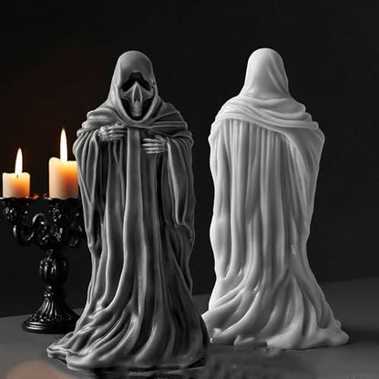 Ghost Skull Man Cylinder Candle & Resin Mold