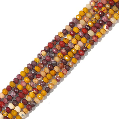 Natural Mookaite Jasper Beads 4x2mm 120pcs Faceted Rondelle Loose Semi Gemstone Beads for Jewelry Making Design (120 Count)