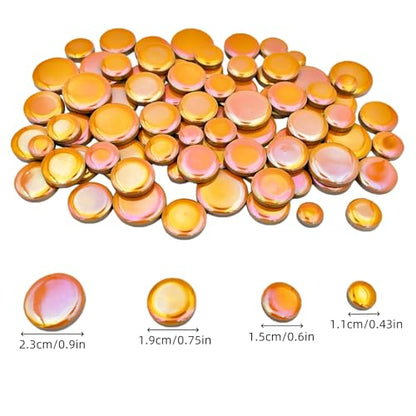 200g Iridescent Round Mosaic Tiles for Crafts Bulk (90 Count)