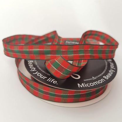 Christmas Ribbon Gingham Checkered Ribbon 25 Yards Plaid Ribbon for Christmas Crafts