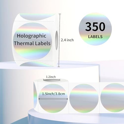 1.5" Holographic Direct Thermal Label Stickers