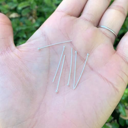 50pcs Adabele Real Sterling Silver Ball Head Pins 25mm (50 Count)