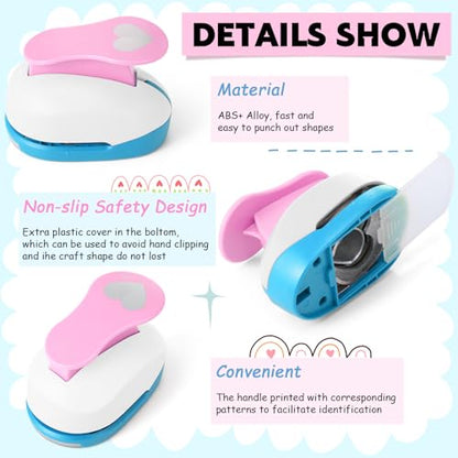 Hole Punches 6 Shapes with Cardstock for Kids