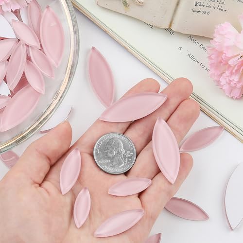 Pink Leaf Mosaic Tiles for Crafts Bulk