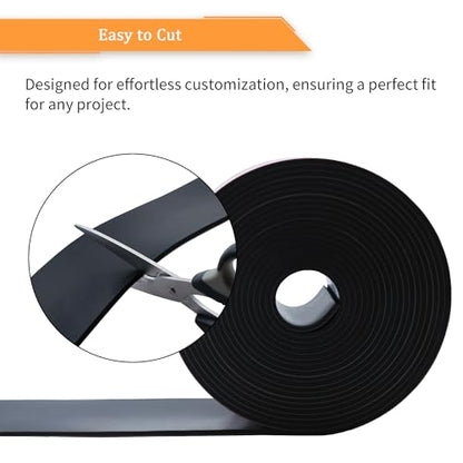 Solid Neoprene Rubber Strips with Adhesive Backing 1 (25 Foot)