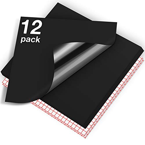 Matte Black Permanent Vinyl 12 Pack 12"x12" Compatible with Cricut