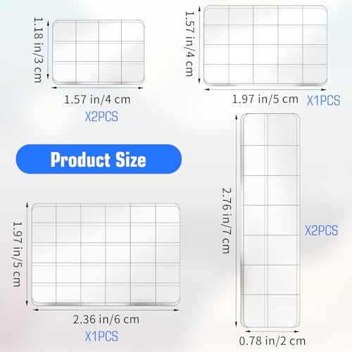 6Pcs Acrylic Blocks for Stamping Set Clear Stamping Blocks Tools with Grid Lines (6 Count)