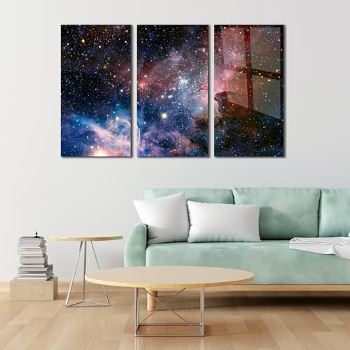 Stunning Nebula Tempered Glass Wall Art Painting for Living Room
